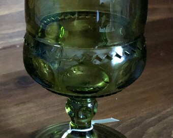 Green Vintage Glass Goblet MTO Candle