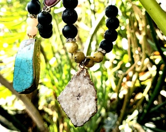 Gemstone & Druzy Aromatherapy Diffuser Lava Stone Bracelets