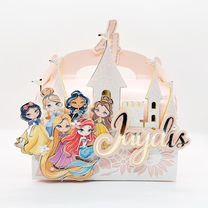 Disney Princess Favor Boxes|Personalized Favor Boxes|Custom Favor Boxes|Gable Boxes|Birthday Boxes|Disney Princesses Themed Favor Boxes