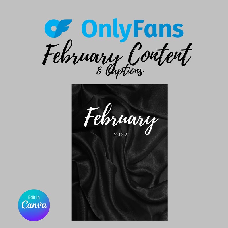 OnlyFans Content Ideas | February 2022 | OnlyFans Planner | Fansly Planner | Daily Content Idea | Instant Download | Fully Editable In Canva 