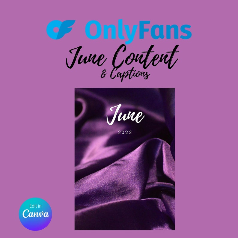 OnlyFans Content Ideas | June 2022 | OnlyFans Planner | Fansly Planner | Daily Content Idea | Instant Download | Fully Editable In Canva 