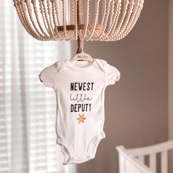 Newest Little Deputy Baby Onesie® | Sheriff Baby Gift | Deputy Sheriff Baby Announcement | Police Baby Gift | Law Enforcement Baby Gifts |