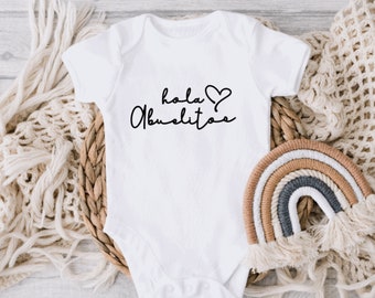 Hola Abuelitos Baby Onesie® | Spanish Grandparent Pregnancy Announcement | Pregnancy Announcement Grandparents | Baby Reveal to Grandparents