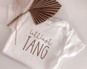 Littlest Baby Onesie | Neutral Pregnancy Announcement | Last Name Onsie | Baby Number 2 Announcement | Baby Number 3 announcement |