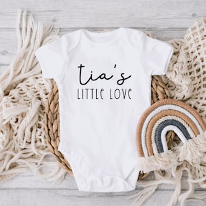 Tia&#39;s Little Love Baby Onesie® | New Tia Baby Onesie® | New Tia Gift | Spanish Baby Onesie® | Custom Niece/Nephew Baby Shirt |