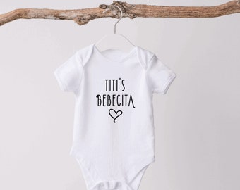 Titi's Bebecita Baby Onesie® | New Tia Baby Onesie® | New Tia Gift | Spanish Baby Onesie® | Niece/Nephew Baby Shirt | Auntie Baby Gift