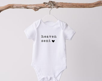 Heaven Sent Baby Onesie® | Pregnancy Announcement Onesie® | Rainbow Baby Onesie® | Religious Baby Gift | Rainbow Baby Announcement |