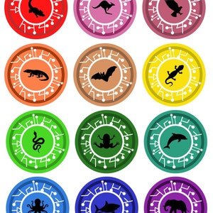 Set of 48 &quot;Creature Power&quot; Discs (Inspired), 2.5&quot; PRINTABLE PDF Digital Download