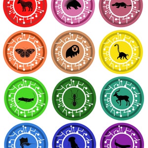 Set of 48 "creature Power" Discs (inspired), 2.5" PRINTABLE PDF Digital ...