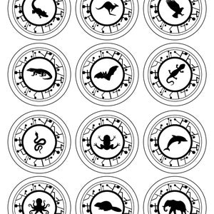 Coloring Sheets - &quot;Creature Power&quot; Discs (Inspired), 2.5&quot; PRINTABLE Download