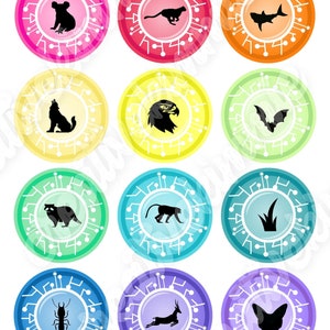 Season 1 Set of 48 "creature Power" Discs (inspired), 2.5" PRINTABLE ...
