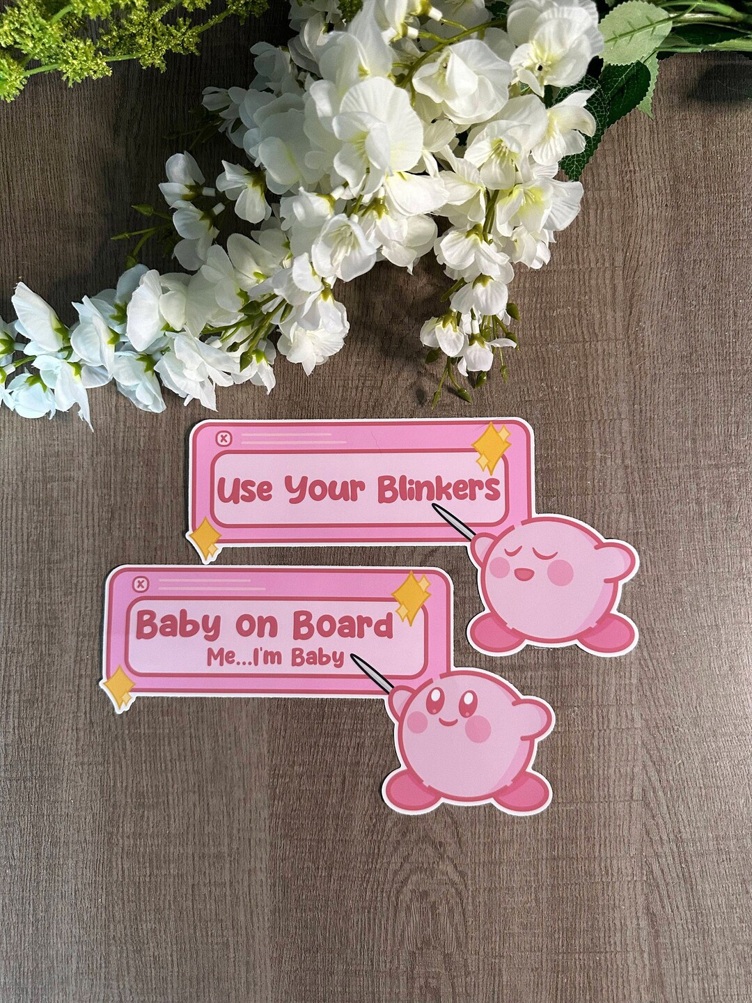 Use Your Blinkers Bumper Sticker Baby on Board Bumper Sticker Kirb