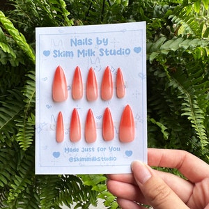 Sweet Demon Anime Ombre Press On Nails |  Anime Nails | Cosplay Nails