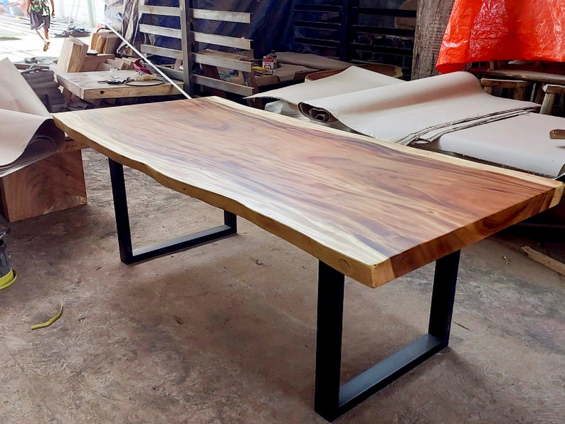 Live Edge Dining Table Suar Wood / Monkeypod Accent Home Etsy