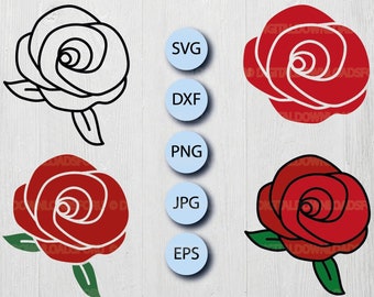 Rose SVG Datei, Rose Decal SVG, Rose Clip Art, Sofort Download, kommerzielle Nutzung, digitaler Download, Rose png, Cricut Cut Datei, Silhouette