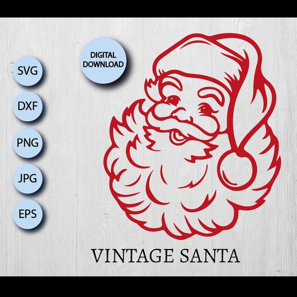 Vintage Santa svg, old school father christmas, Santa Claus download, Instant download, commercial use, digital download, santa png, cricut