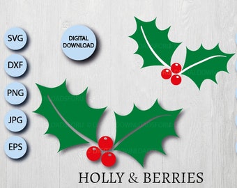 Holly svg, Holly Jolly Christmas, Holly png, Clipart Vektor, Sofort Download, kommerzielle Nutzung, digitaler Download, svg christmas, cricut, holly