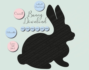 Osterhase, Hase, Hase Plotterdatei, Instant Digital Download, cute bunny, laser cut file, cricut, silhouette, svg, png, dxf, bmp und eps