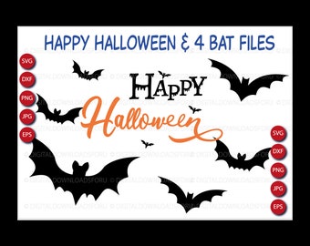 Halloween Bat SVG, Halloween svg, Bat, Bat svg, Halloween Bat, SVG, Spooky, Horror, Png, Svg Files For Cricut, Silhouette, DXF, bat cutouts