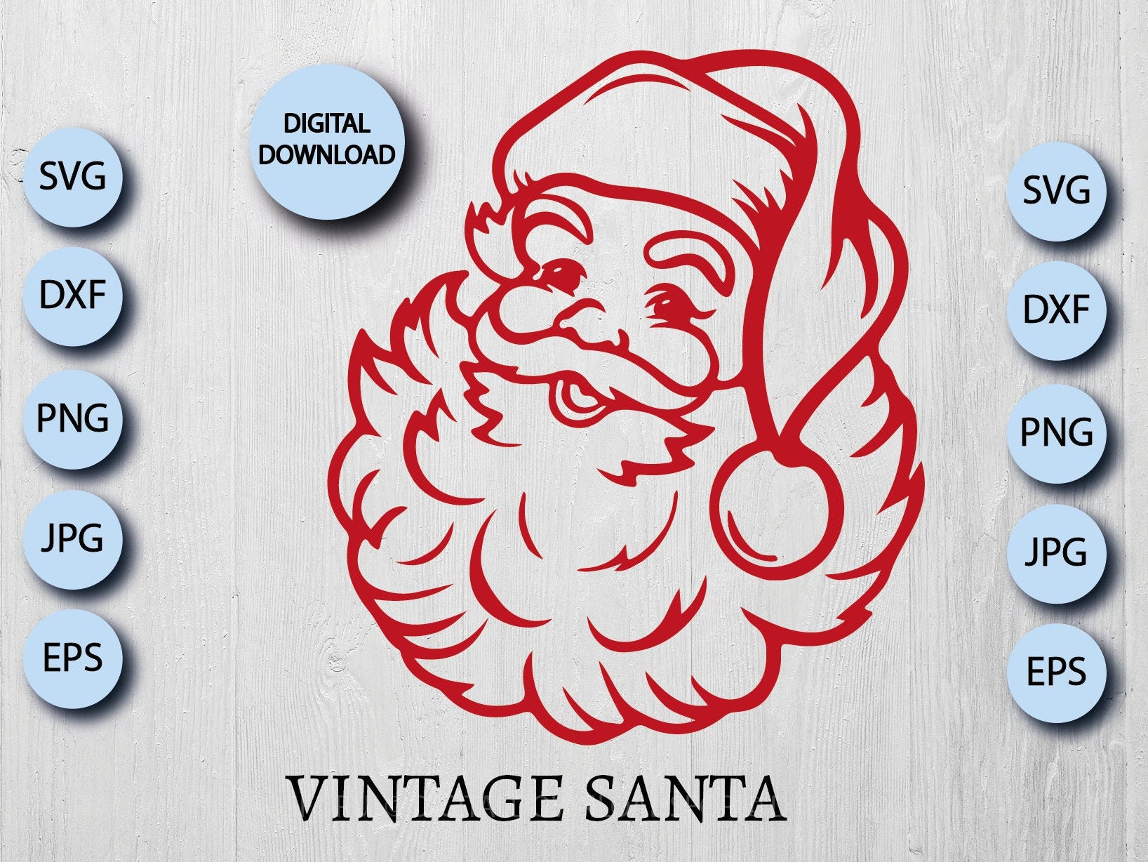 Vintage Santa Svg Old School Father Christmas Santa Claus - Etsy