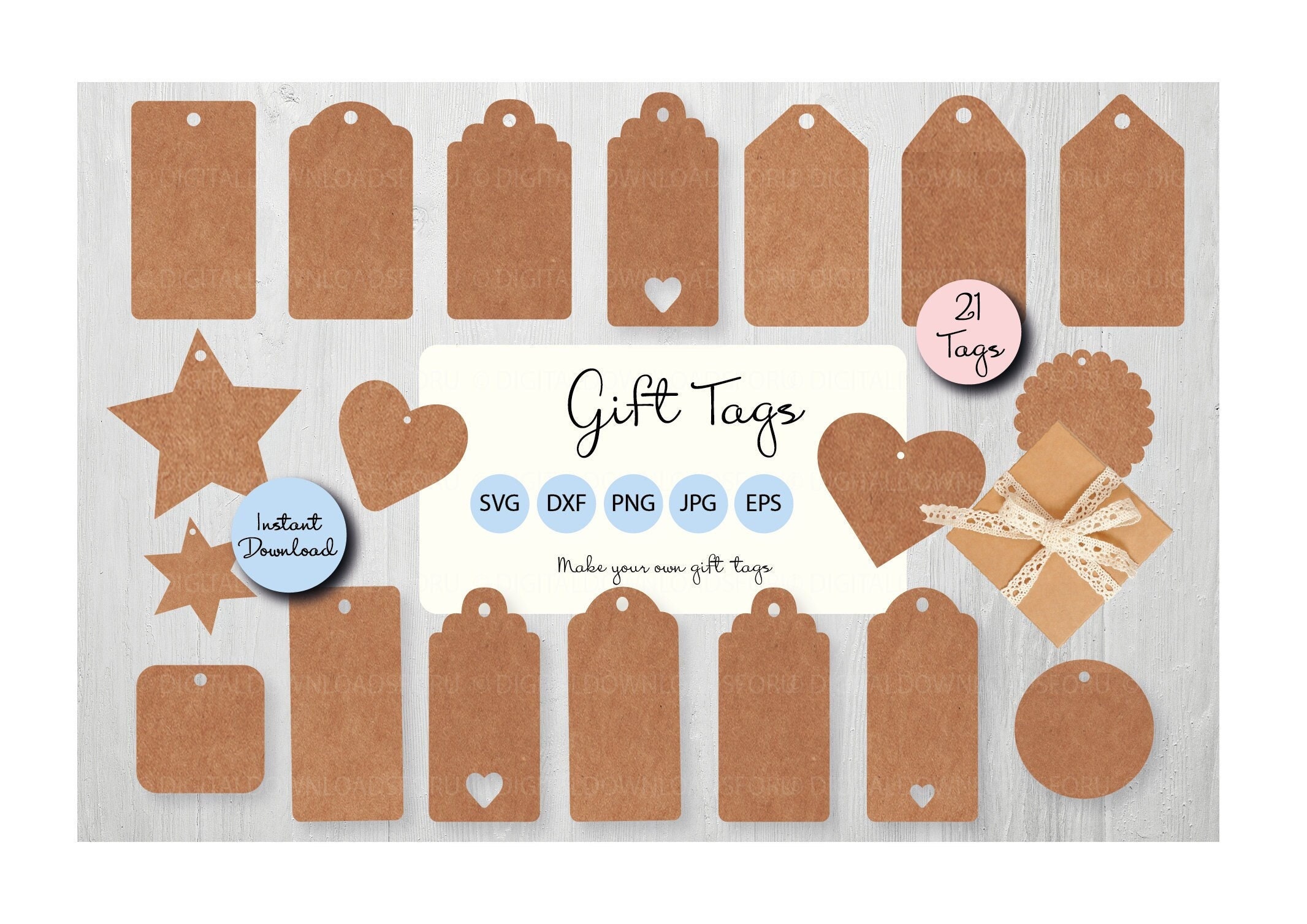 Handmade with Love - Elegant Rustic Kraft Custom Gift Tags