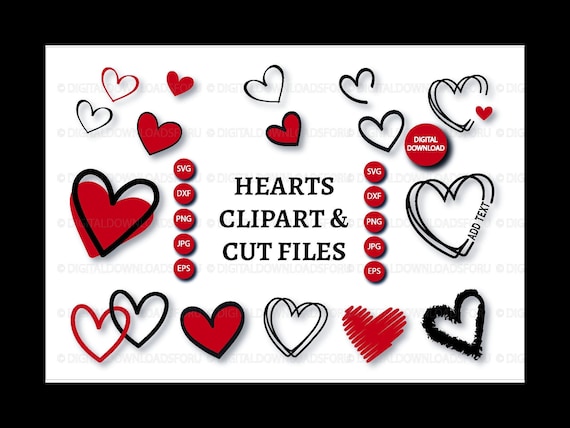 Open Heart SVG, Heart SVG bundle, Heart clipart png, Instant download, Heart line svg, cute heart frame SVG, commercial use, doodle scribble