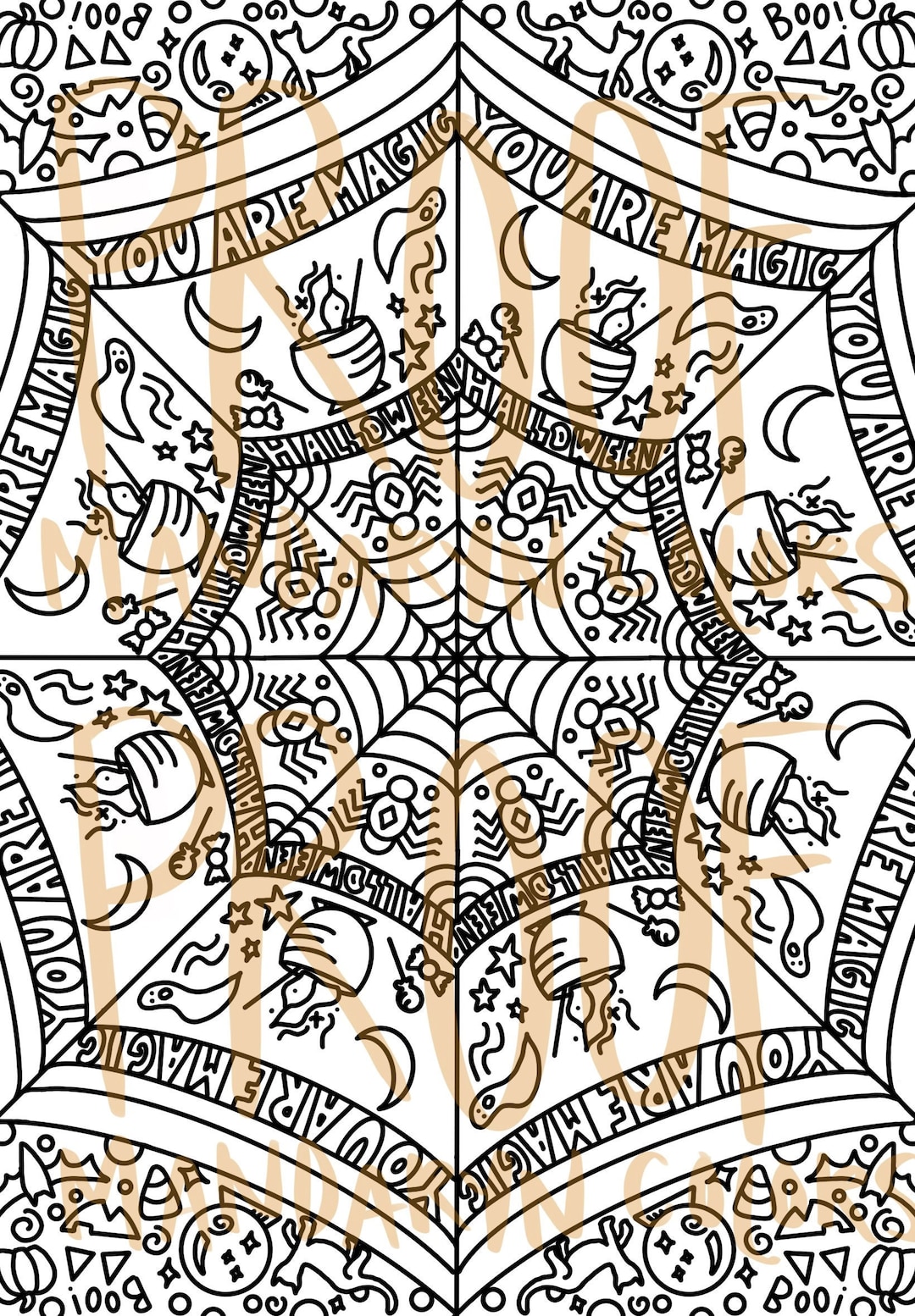 Spooky Fun Halloween Coloring Page - Etsy