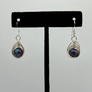 Galaxy Sea Sediment Jasper Herringbone Earrings