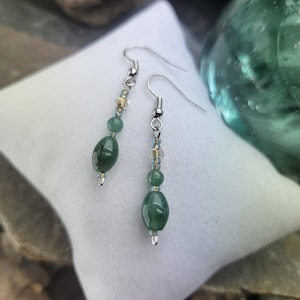 Moss Agate Earrings,  Gemstone Earrings