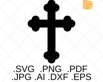 Christian Cross SVG PNG PDF Eps Orthodox Cross - Etsy