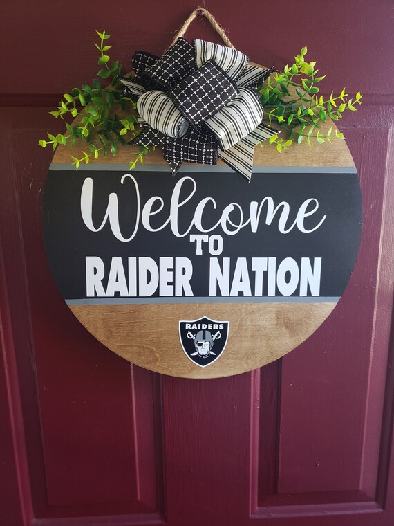 Raider Nation Door Hanger Football Door Hanger Raiders Etsy