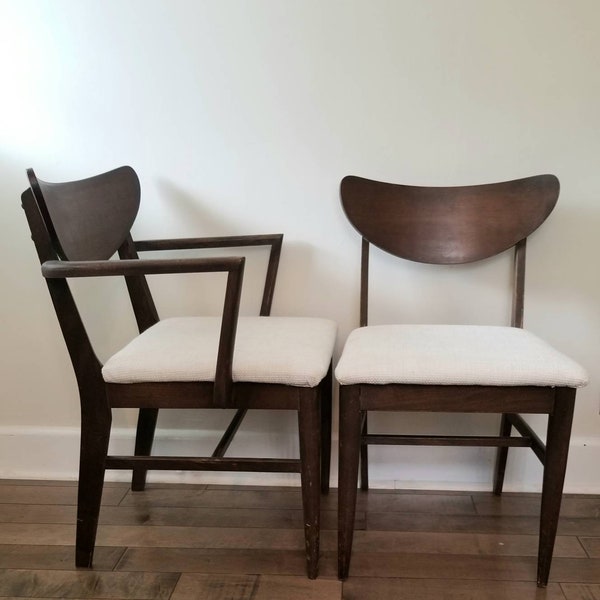 SALE!! Vintage 2Pc Set Walnut Chairs 1960s Mid Century