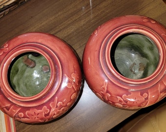 2 Japanese Vintage Cherry Blossom Moody Urn Vases