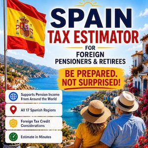 Spain Tax Calculator for Retirees | Excel Spreadsheet (Digital Download)