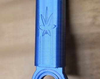 Fidget spinner lighter sleeve weed leaf bic silk silver blue color fits large bic lighter smooth spinning fidget stress relief