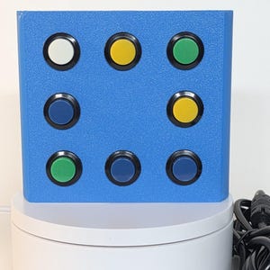 8-Button USB Arcade Controller Box – PC Gaming Input for StepMania, Sim Racing, Flight Sim 16mm buttons