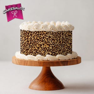 Leopard Print Cheetah Wildlife Safari Cake Topper Edible Print Icing Sheet | Birthday Cake Hen Do Wedding Cake Topper Wrap Print Jungle