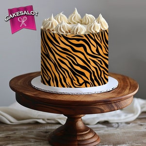 Tiger Animal Edible Print Image Wildlife Safari Theme Cake Wrap Topper on Icing Sheet | 18th 30th 40th birthday cake ideas