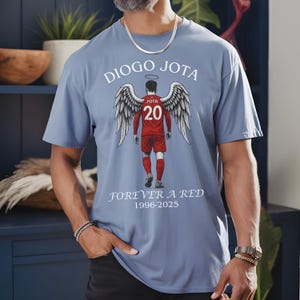 Diogo Jota Tribute Shirt, Forever a Red Angel Tee, Liverpool Memorial T-Shirt, RIP Jota 1996 to 2025, Comfort Colors Soccer Fan Gift