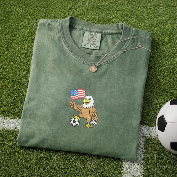 Embroidered USA Soccer Shirt, USA 2026 Eagle Sweatshirt, American Patriotic Soccer Gift