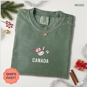Canada Soccer Shirt, Team Canada Soccer Goose, Embroidered Patriotic Sweatshirt, Canadian Soccer Fan Gift