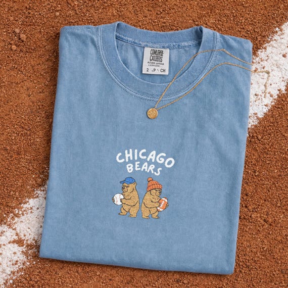 Chicago Bears Shirt, Embroidered Chicago Sports Shirt, Baseball Football Tee, Game Day Sweatshirt, Chicago Fan Gift
