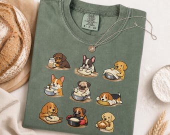 Dogs Making Sourdough Shirt, Cute Baking Dog Tee, Bread Lover Sweatshirt, Sourdough Baker Gift, Dog Mom Baking Shirt