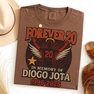 Forever 20 Diogo Jota Memorial Shirt Comfort Colors Soccer Tribute Tee Wings Halo Top Gift For Football Fans Liverpool Portugal Lovers