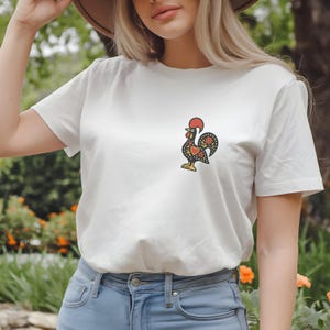 Portuguese Rooster Shirt, Galo de Barcelos Tee, Minimalist Portugal Pride Gift, Cute Folk Art T-Shirt, Vintage Unisex Euro Travel Souvenir