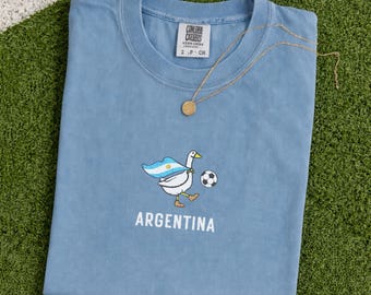 Argentina Soccer Shirt, Embroidered Football Goose, Funny Futbol Sports Fan Gift, Argentina Fan Sweatshirt