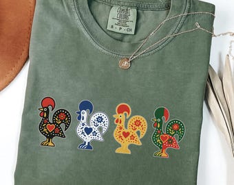 Portuguese Rooster Shirt, Portugal Shirt, Galo de Barcelos Tee, Lisbon Souvenir Tee, Portuguese Gift, Portugal Pride Tee, Comfort Colors Tee