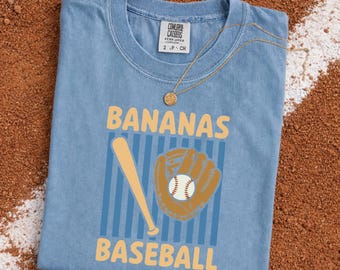 Bananas Baseball Shirt, Funny Baseball Tee, Banana Baseball Sweatshirt, Summer Game Day Shirt, Baseball Fan Gift, Sports Mom Tee
