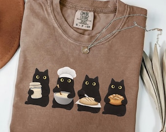 Black Cats Sourdough Shirt, Funny Sourdough Starter Cat Mom Sweatshirt, Bread Lover Gift