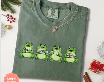 Mahjong Frog Shirt, Funny Board Game TShirt, Game Night Gift for Her, Women Mahjong Gift, Comfort Colors Mahj Club Tee